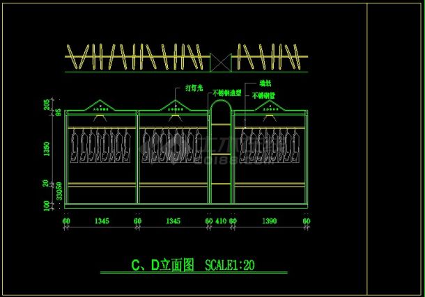 某套小服装店的设计CAD详情全套图-图二