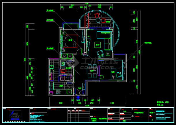 清新两居装修设计CAD施工图附实景-图二