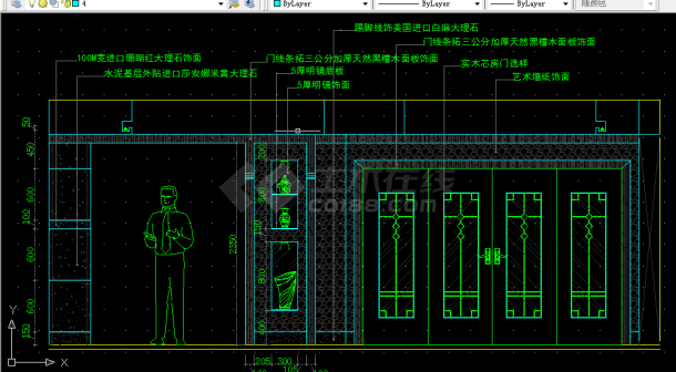 别墅餐厅建筑方案设计全套CAD立面图-图二