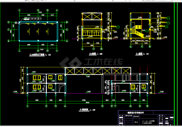 大门建筑方案设计及施工全套CAD图纸-图二