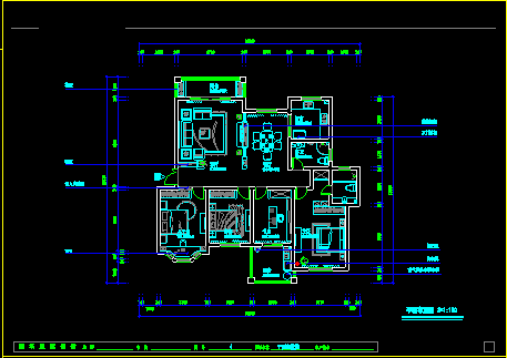 现代风格四居室装修设计CAD施工图含效果-图二