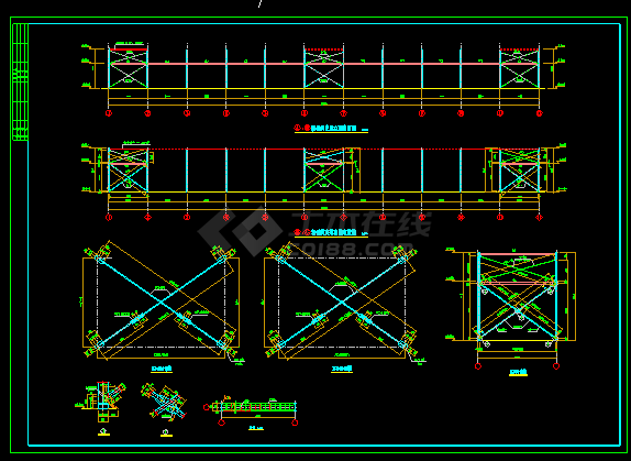 某地多个大跨轻钢厂房结构全套cad设计施工图纸-图二