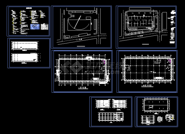 大型超市规划CAD建筑设计平立剖图纸-图一
