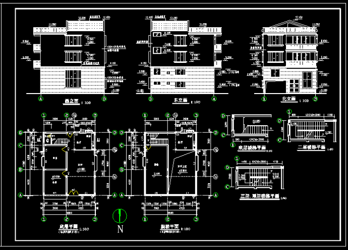 秀山花园高层住宅楼建筑设计cad施工图（内含设计说明）_图1