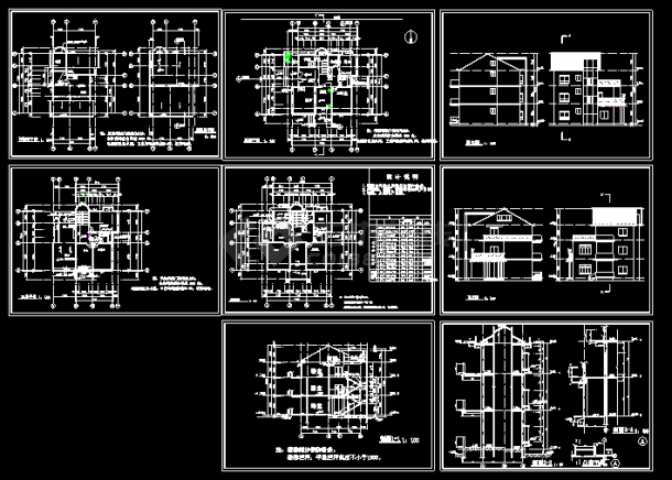 单栋多层经典别墅建筑设计图（含设计说明）-图一