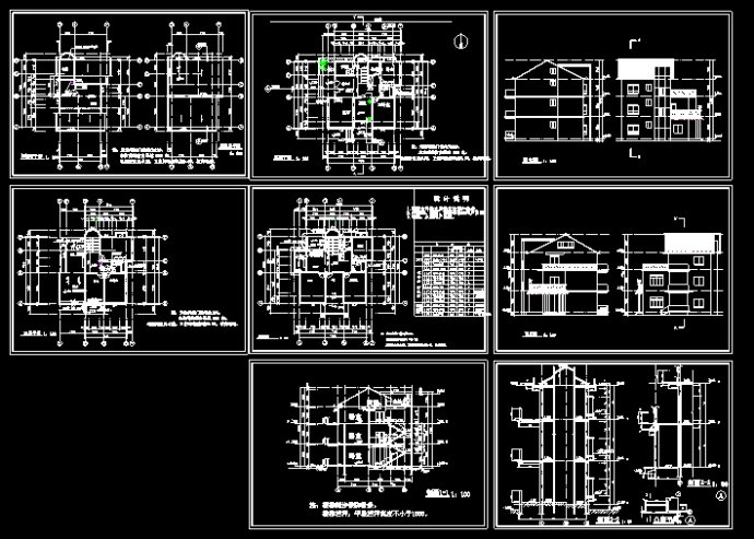 单栋多层经典别墅建筑设计图（含设计说明）_图1