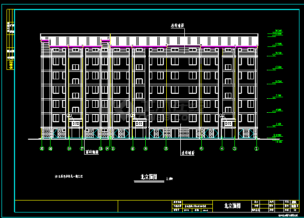 砖混多层住宅楼建筑设计cad施工图（内含设计说明）-图一