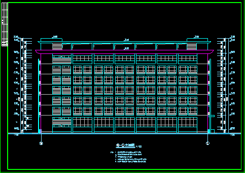 高层办公商务楼全套CAD设计方案施工图纸-图二