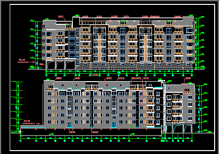 经典多层住宅CAD施工设计方案平立剖图纸-图二