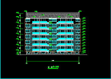某小区六层住宅楼建筑CAD平立剖面设计施工图-图二
