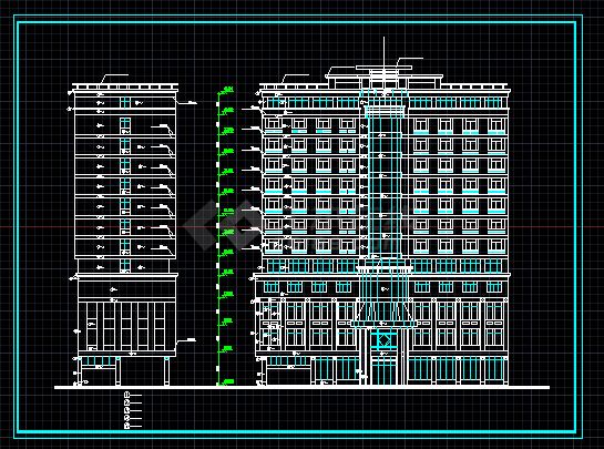 某城市酒店建筑设计CAD详情设计图纸-图二