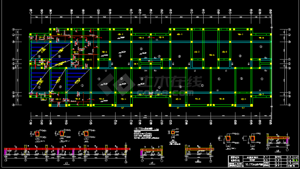 某市砖混住宅楼CAD平面结构设计图-图二