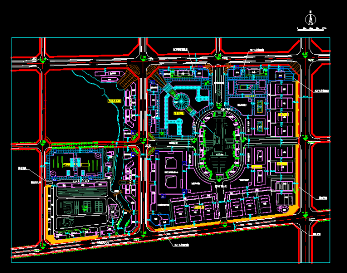 安徽地区某汽车城总体规划布局图_图1