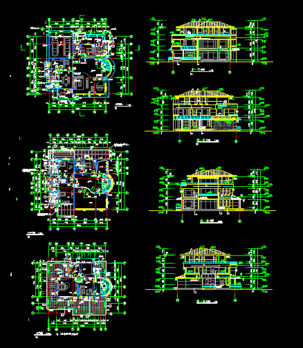 某市中式经典多层别墅样板房设计CAD图