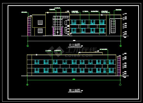 某工厂两层办公楼建筑CAD详情图纸-图二