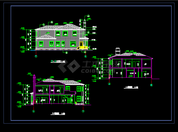 某宾馆别墅建筑施工cad设计方案图纸-图二