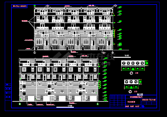 e型别墅楼建筑施工cad设计方案图纸-图二