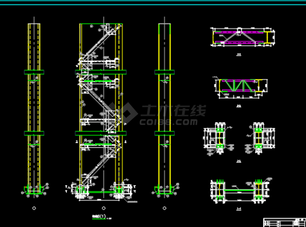 某地重型钢结构厂房设计CAD图纸-图二