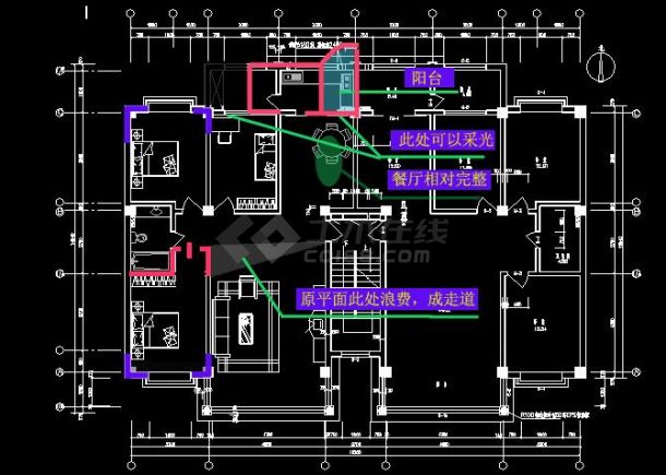 10个住宅户型cad设计平面图纸-图一