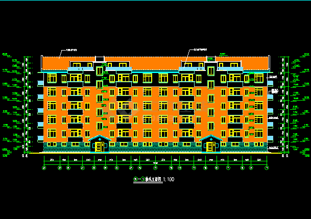 群星花园小区住宅楼建筑CAD设计施工图纸-图二