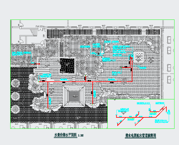 某都市会所聚落水景水专业出图_图1