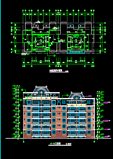 某市东方塞纳住宅楼建筑CAD设计施工图-图二