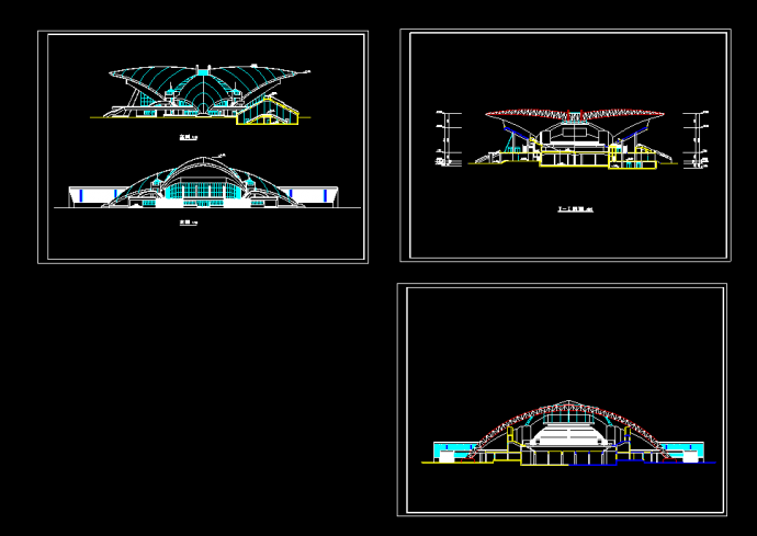 某市多功能大型会展中心CAD全套施工图纸_图1
