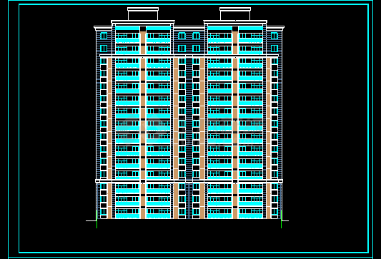 某16层安置楼房cad建筑施工设计图-图二
