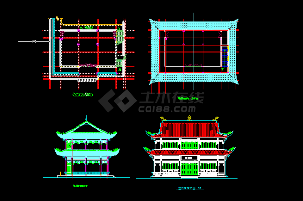 古庙全套测绘方案设计CAD平面图-图一