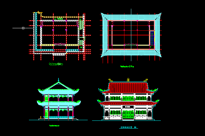 古庙全套测绘方案设计CAD平面图_图1