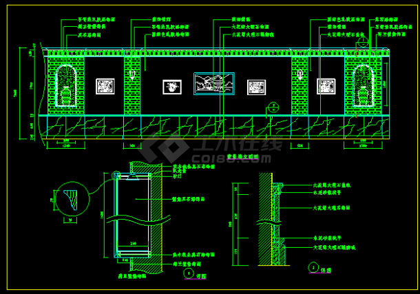 商务宾馆整套室内设计cad立面施工详图-图一