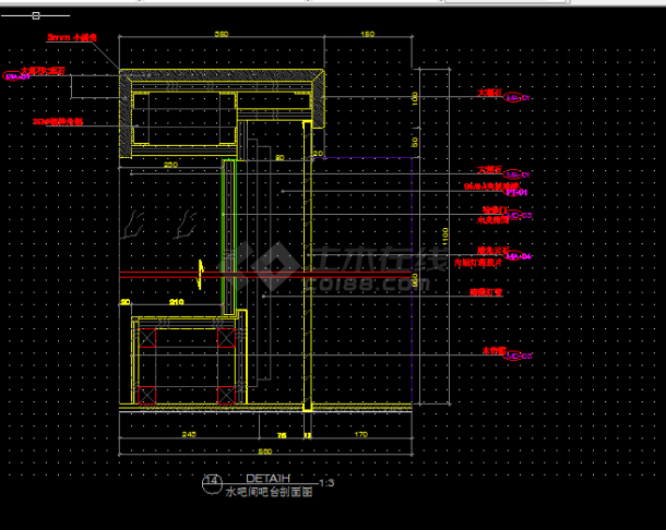 家庭水吧台建筑设计方案全套CAD图纸-图二