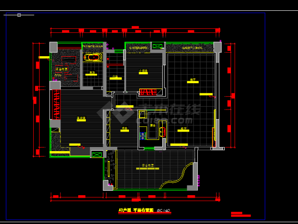 家装样板房施工设计方案全套CAD图纸-图二
