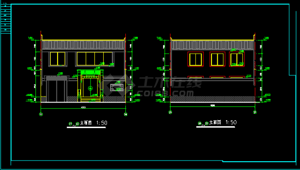 北京经典四合院全套建筑CAD设计施工及效果图纸3-图二