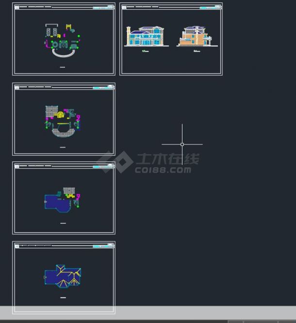 某地三套别墅设计方案cad施工图-图一