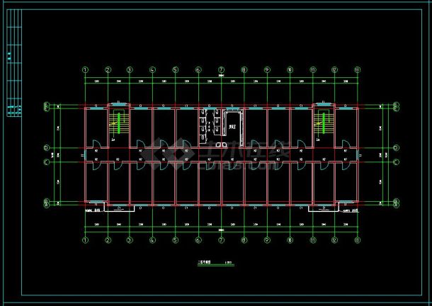 某宿舍楼的cad平面设计方案图纸