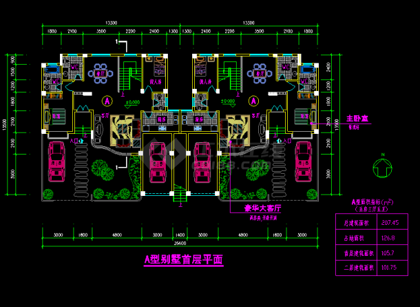 某城市叠加别墅小区方案CAD施工图-图二