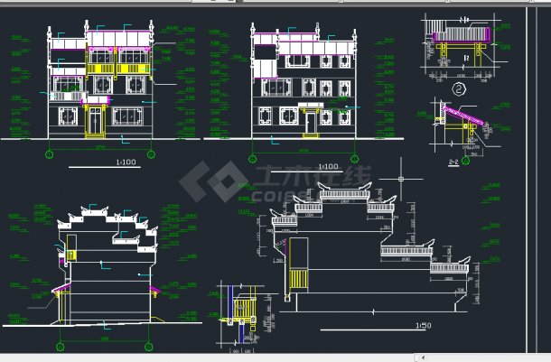 某地区湘西吊角住宅楼建筑设计CAD施工图-图二