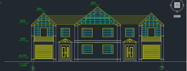某地区小别墅C型方案建筑设计CAD施工图-图二
