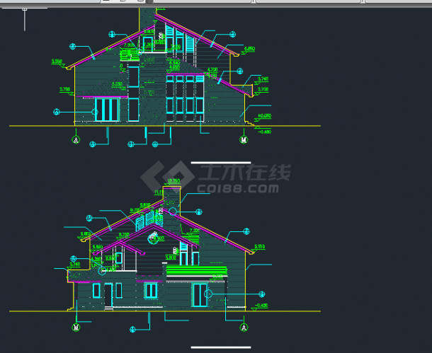 某地区云霄别墅建筑设计CAD施工图-图二