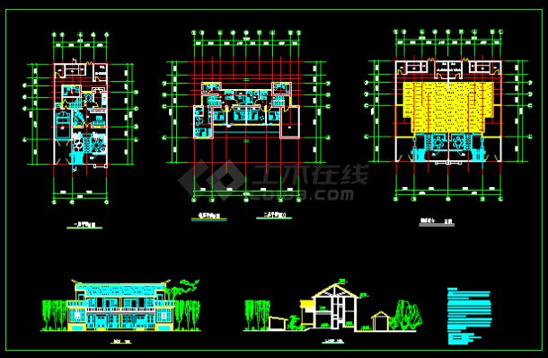 新农村住宅设计方案设计CAD详情图纸-图二