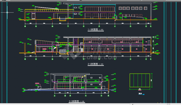 某地区小型超市建筑设计CAD施工方案图-图二