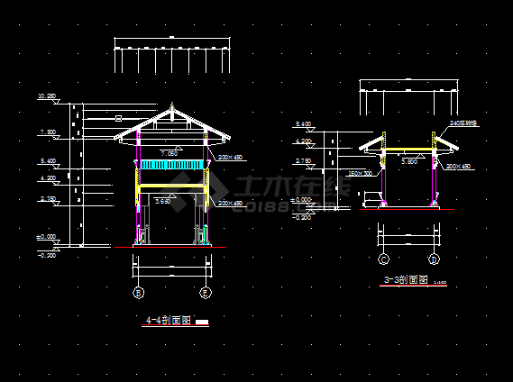 一套古建筑方案设计全套CAD图纸-图二