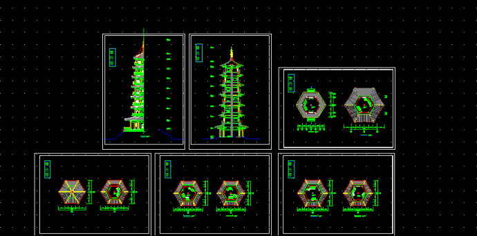 砖混结构古塔设计方案及施工全套CAD图纸_图1