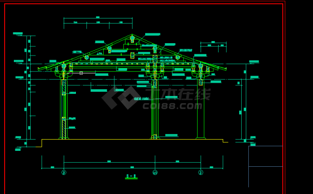 仿古山门建筑设计方案全套CAD图纸-图二