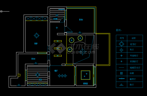 一套家装设计及施工方案全套CAD图纸-图二