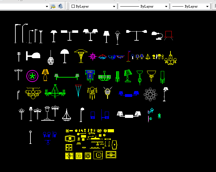 各款灯具设计方案全套CAD平面图_图1