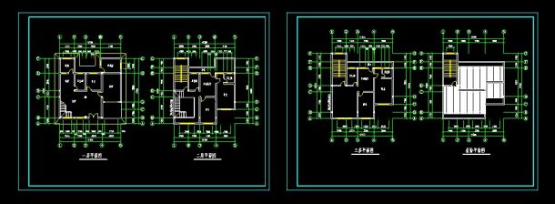 某三套三层住宅建筑设计CAD详情图-图二