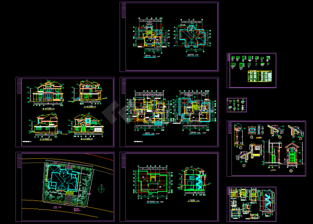 东阳别墅建筑cad施工方案全套图-图一