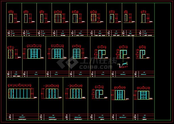 千种门窗cad平面设计大样施工图-图二